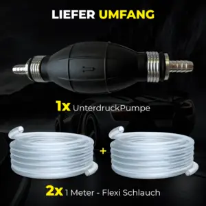 Handpomp en 2 slangen, elk 1 meter